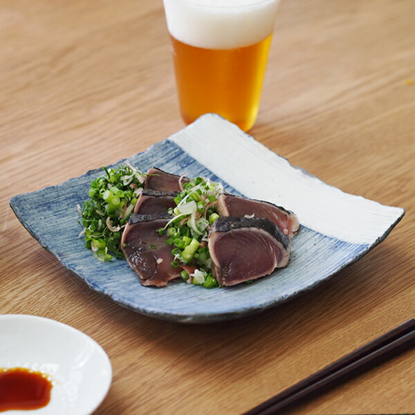 楽天市場】ココチ舎 インディゴ 角皿 中 Iライン ※ / 市野雅利 和食器