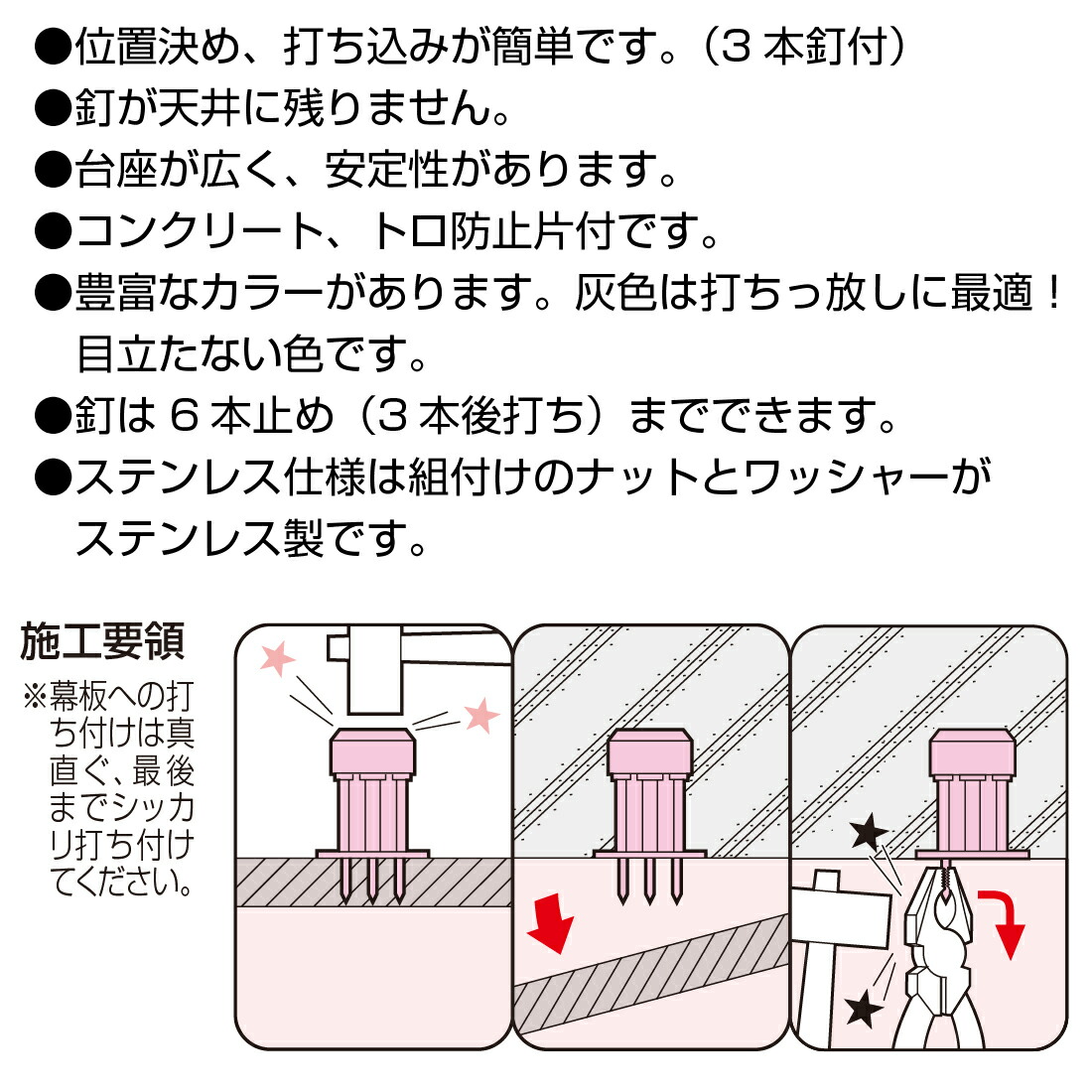 楽天市場】【法人限定】MSK-3 ニューカラーインサート 型枠用 W3/8