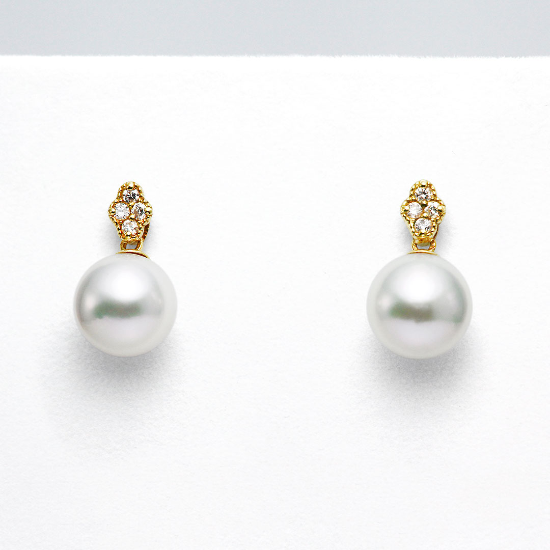 楽天市場】K18 あこやパールピアス 8.5mm : 宝寿堂【楽天市場店】