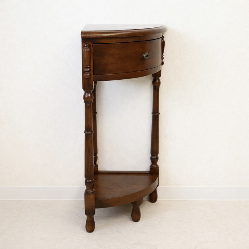 楽天市場】アンティークオーク コーナー用 電話台ブラウン