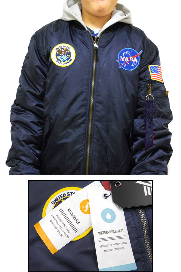 楽天市場】アルファ キッズ フライトジャケット アウター NASA MA-1