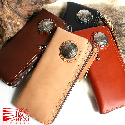 楽天市場】REDMOON レッドムーン L字ファスナーウォレット/コンチョ