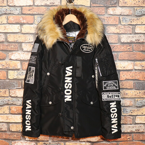 楽天市場】VANSON バンソン ミドルレングスN-3B BLACK NVJK-2305