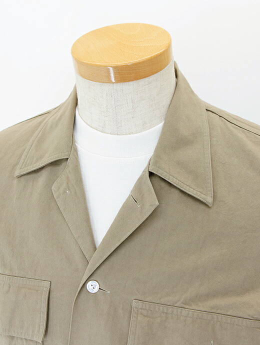 レスレストン LESLESTON ミリタリーシャツ Mサイズ カーキ色
