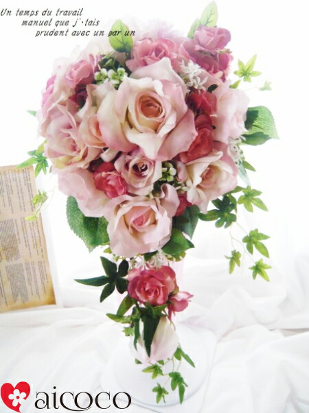 人気❁赤ピンクブーケ・ブートニア2点セット❁結婚式 前撮り 人気❁赤