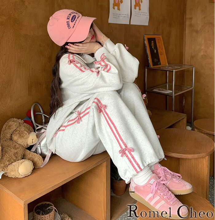 楽天市場】RomelCheo リボンラインジャージセット サイドライン