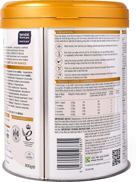 楽天市場】【800g 4個セット・新生児から】Kendamil goat（ケンダミル