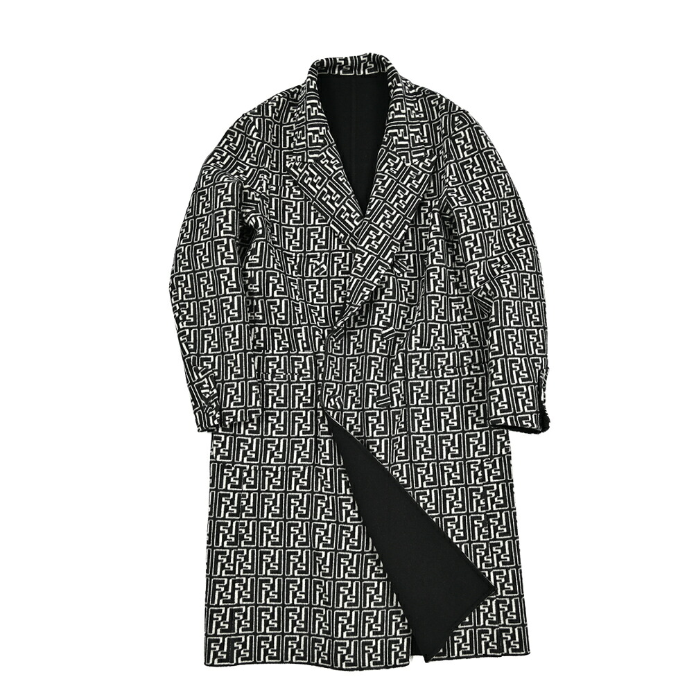 楽天市場】フェンディ FENDI リバーシブル チェスターコート 6Bダブル