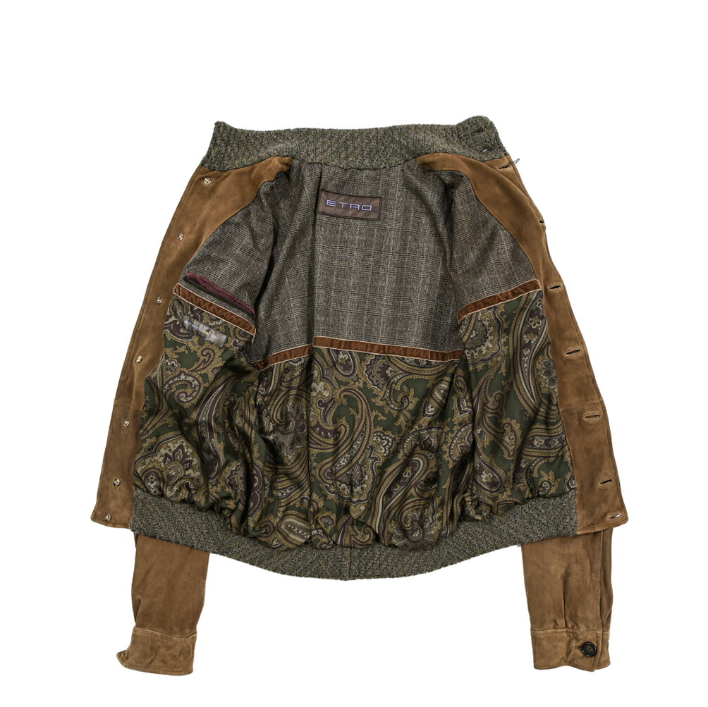 楽天市場】エトロ ETRO スエードレザー ジャケット スタンドカラー