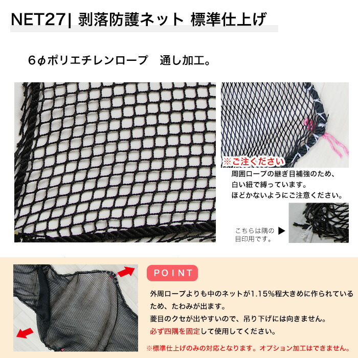 楽天市場】ネット 網 剥落防護ネット 10mm目 幅30〜100cm 丈401〜500cm