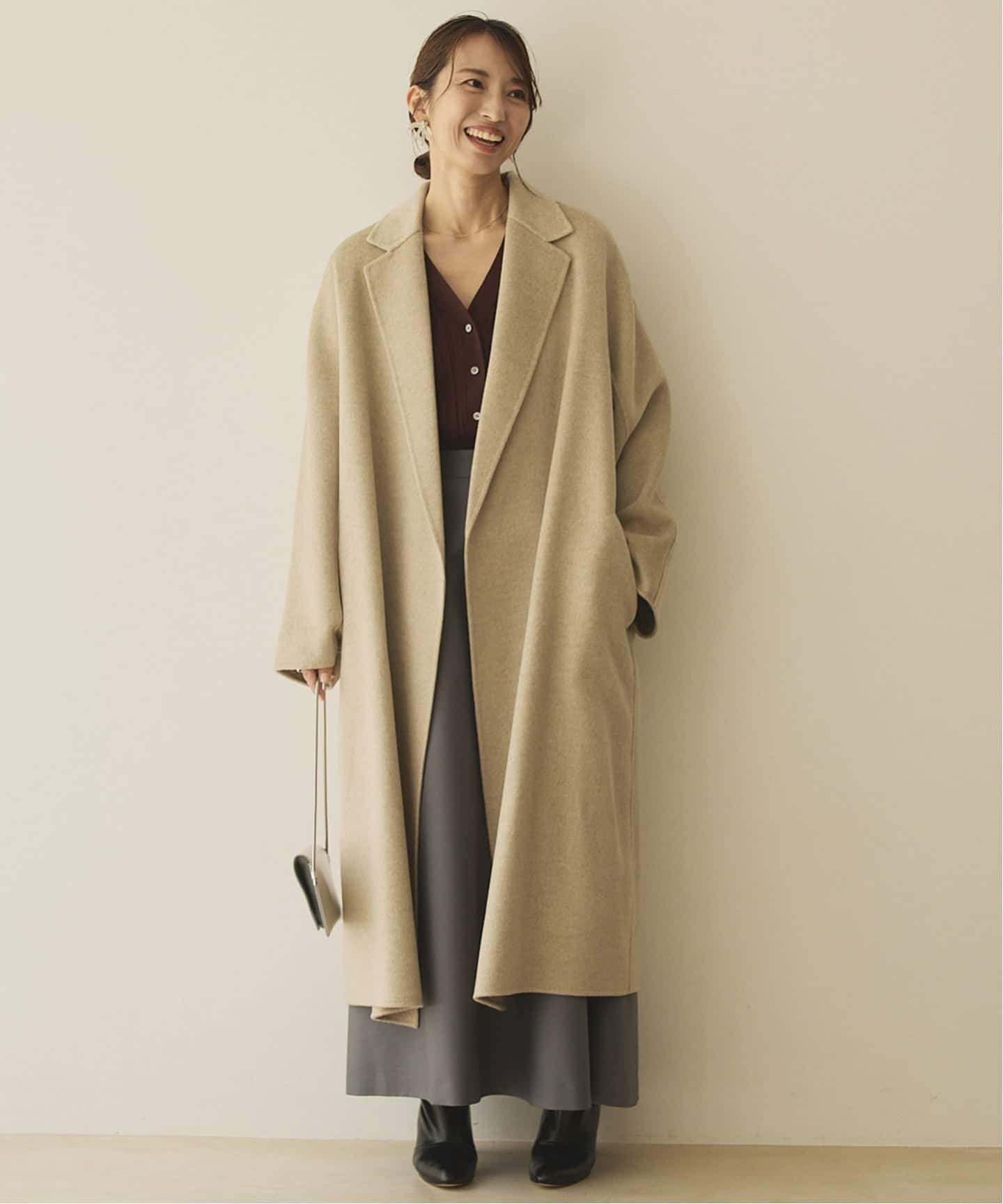 VERMEIL par iena｜カシミヤリバーロングコート | Rakuten Fashion