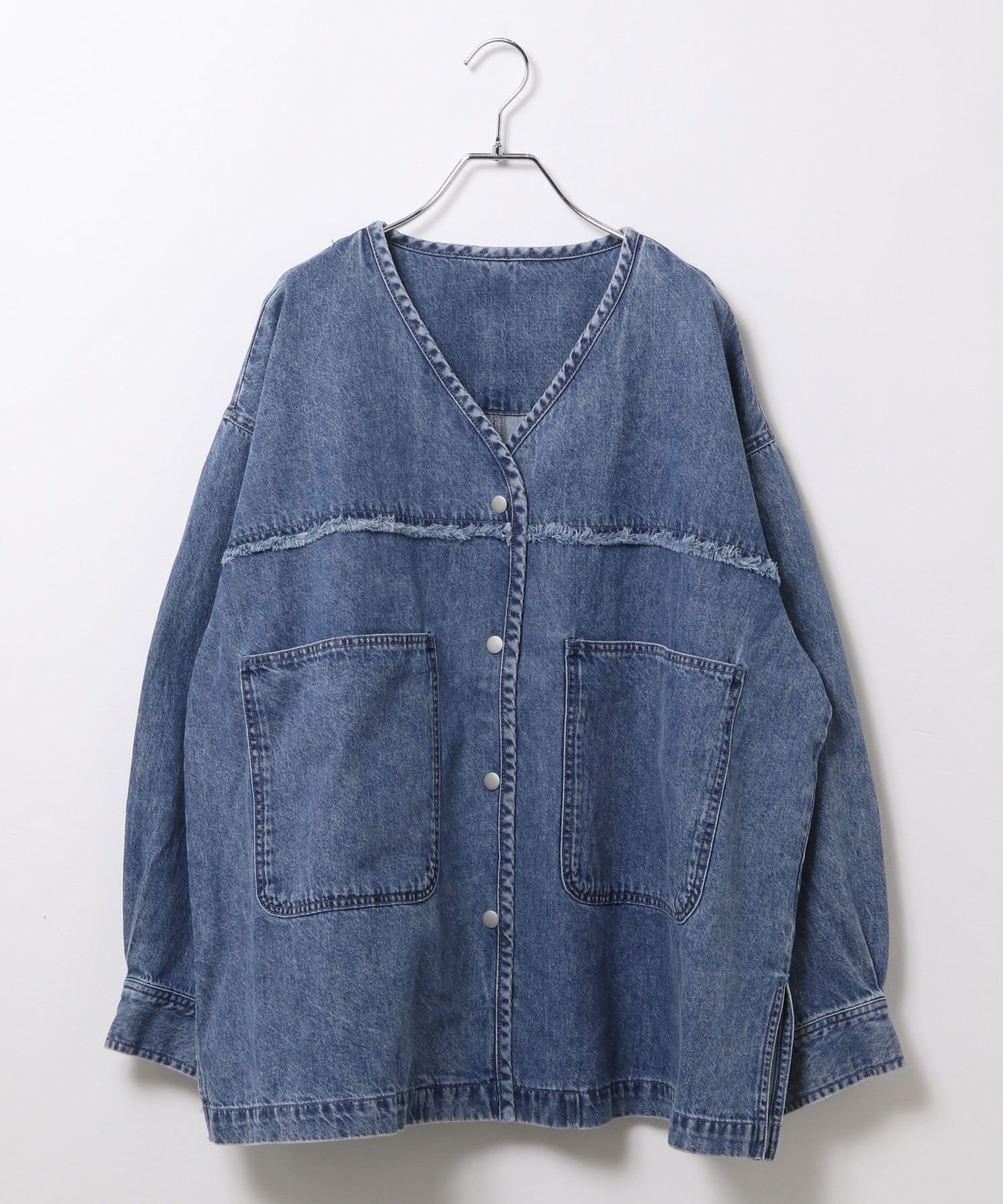 LEPSIM｜ノーカラーデニムシャツ | Rakuten Fashion(楽天ファッション