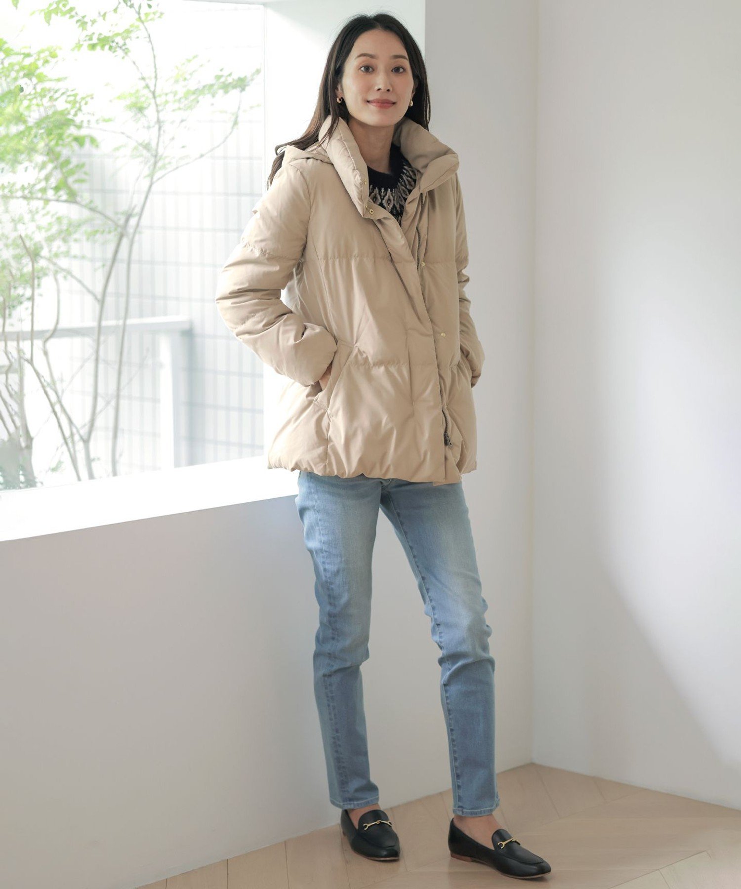 J.PRESS｜【洗える】ブラッシュドマルチポリ ショート ダウンコート