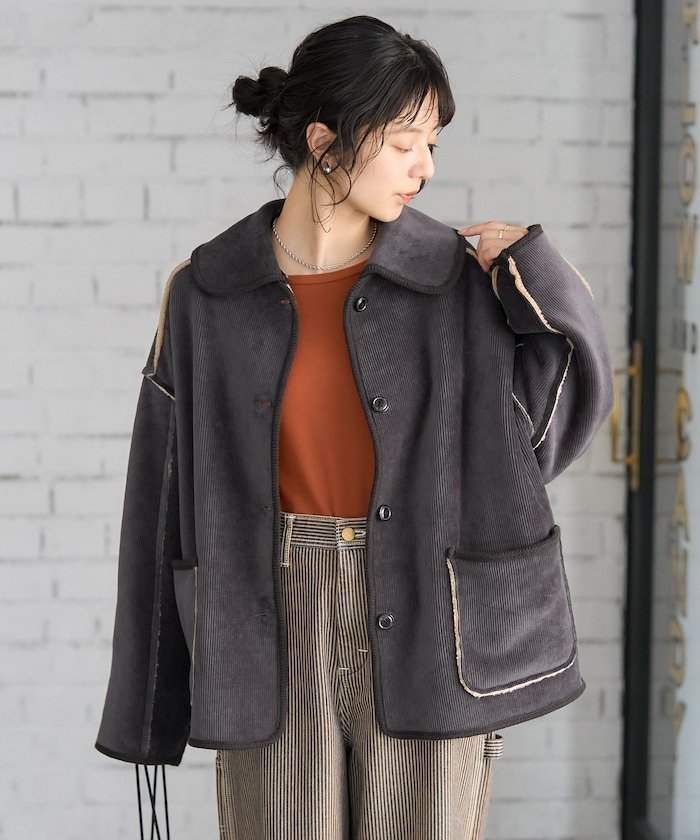 FREAK'S STORE｜襟付き リバーシブル コーデュロイボアジャケット 25AW