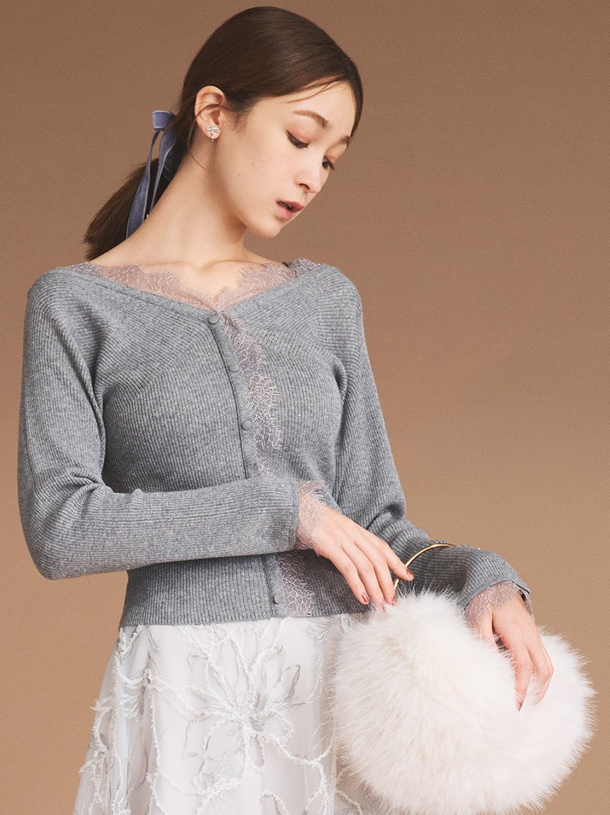 CELFORD｜レーストリムニットプルオーバー | Rakuten Fashion(楽天