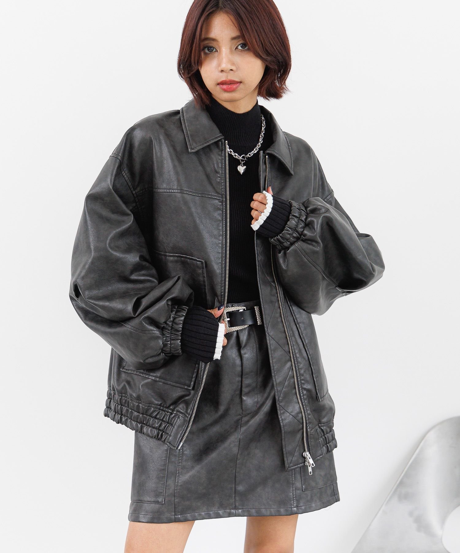 PAGEBOY｜サンドヴィンテージレザーブルゾン | Rakuten Fashion(楽天