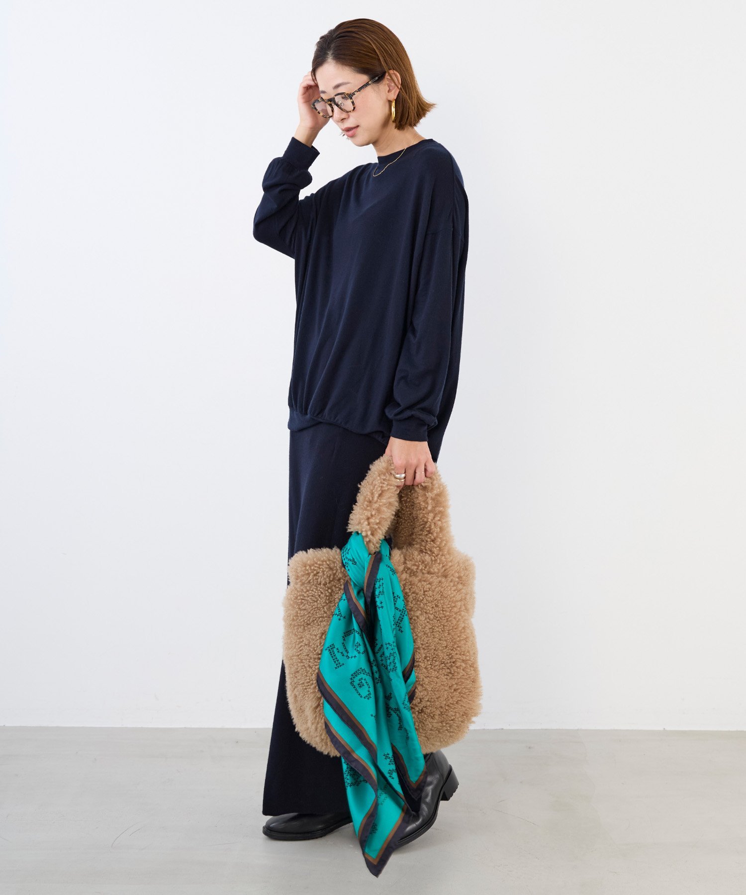 MICA＆DEAL｜【Lisa Conte'】リバーシブルムートンバッグ-AZZURRA