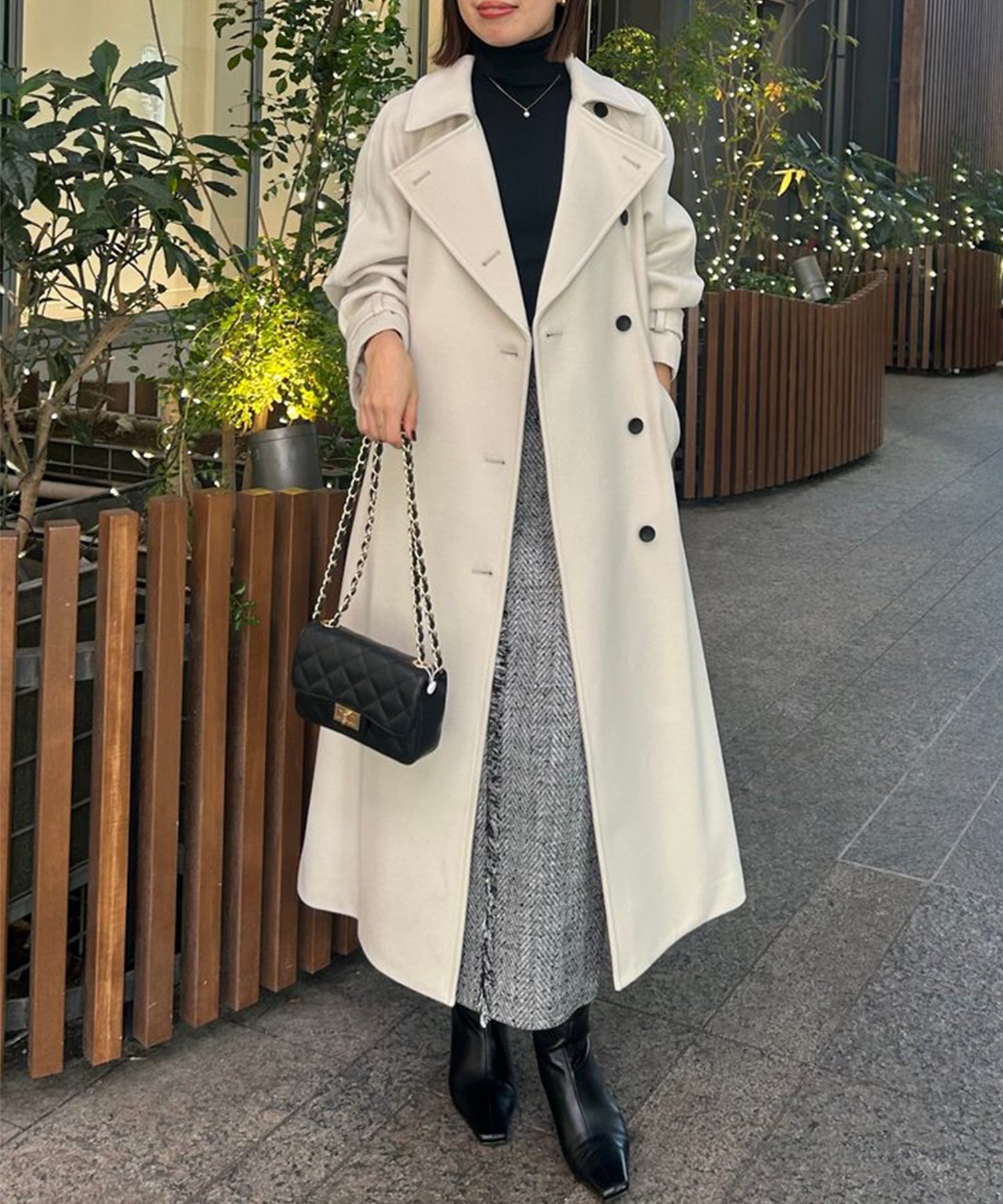 anuans｜フロントポケットツイードスカート | Rakuten Fashion(楽天