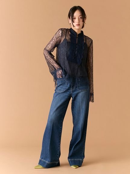 LILY BROWN｜レースチャイナブラウス | Rakuten Fashion(楽天