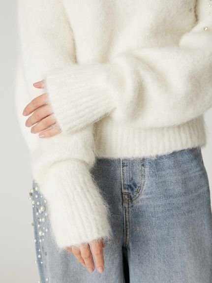 FRAY I.D｜アルパカシャギービジューオフショルニット | Rakuten