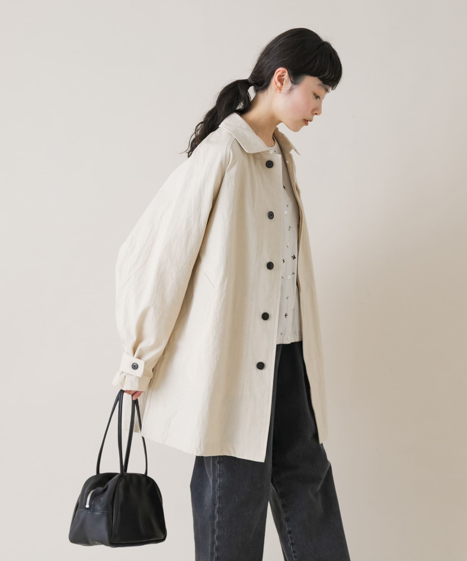 かぐれ｜コットンバックタックショートコート | Rakuten Fashion(楽天