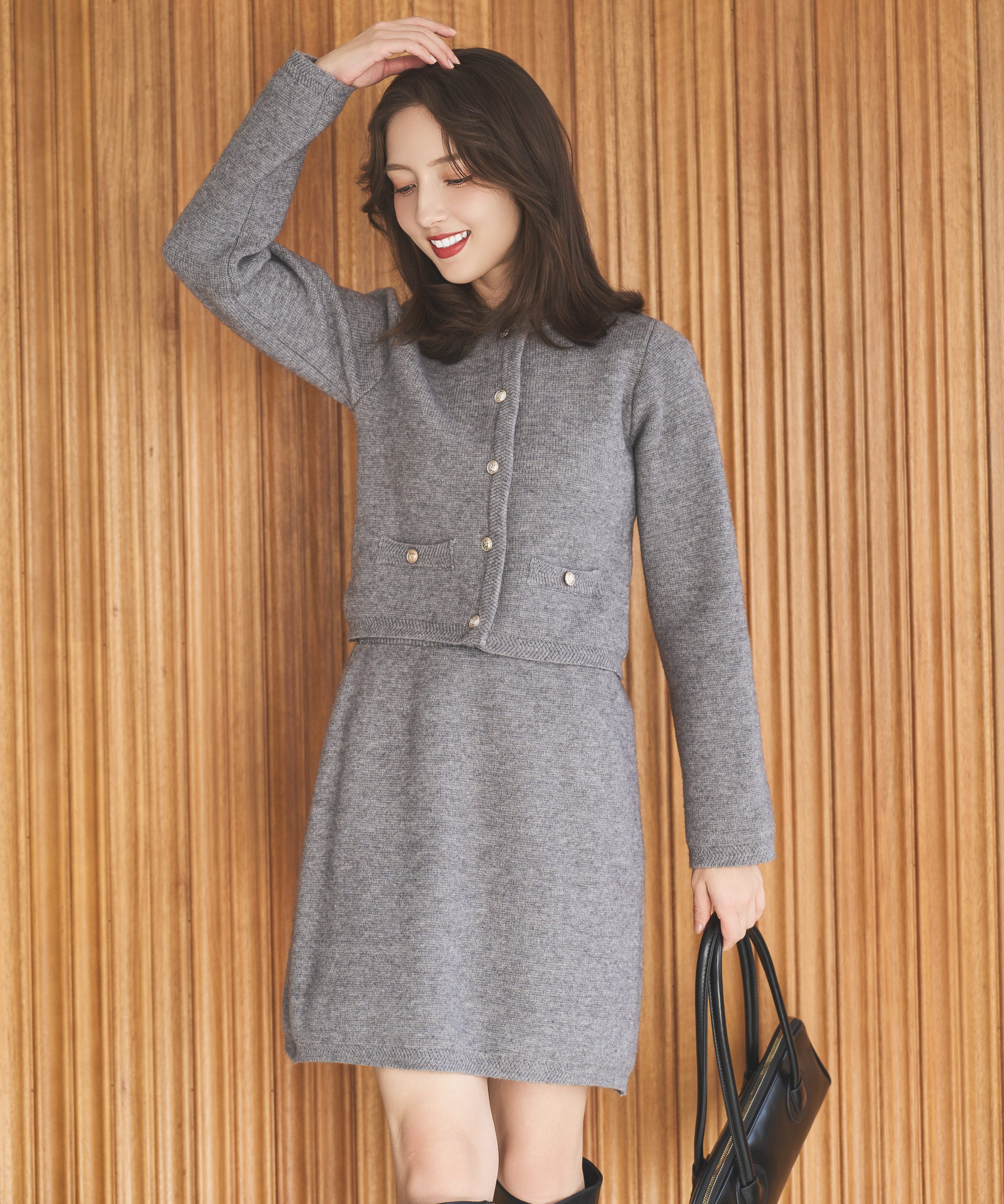 SWINGLE｜金ボタン付ニットセットアップ | Rakuten Fashion(楽天