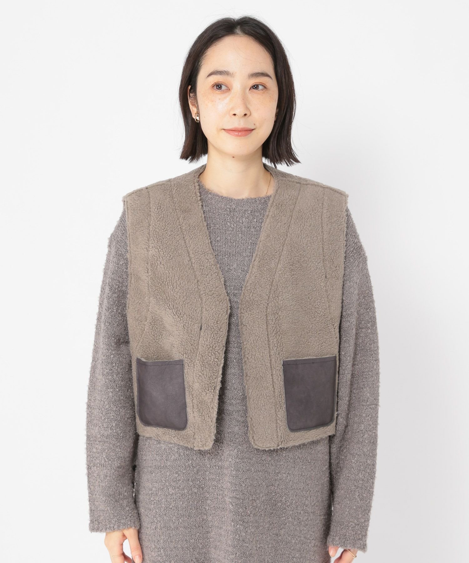 studio CLIP｜リバーシブルショートベスト | Rakuten Fashion(楽天