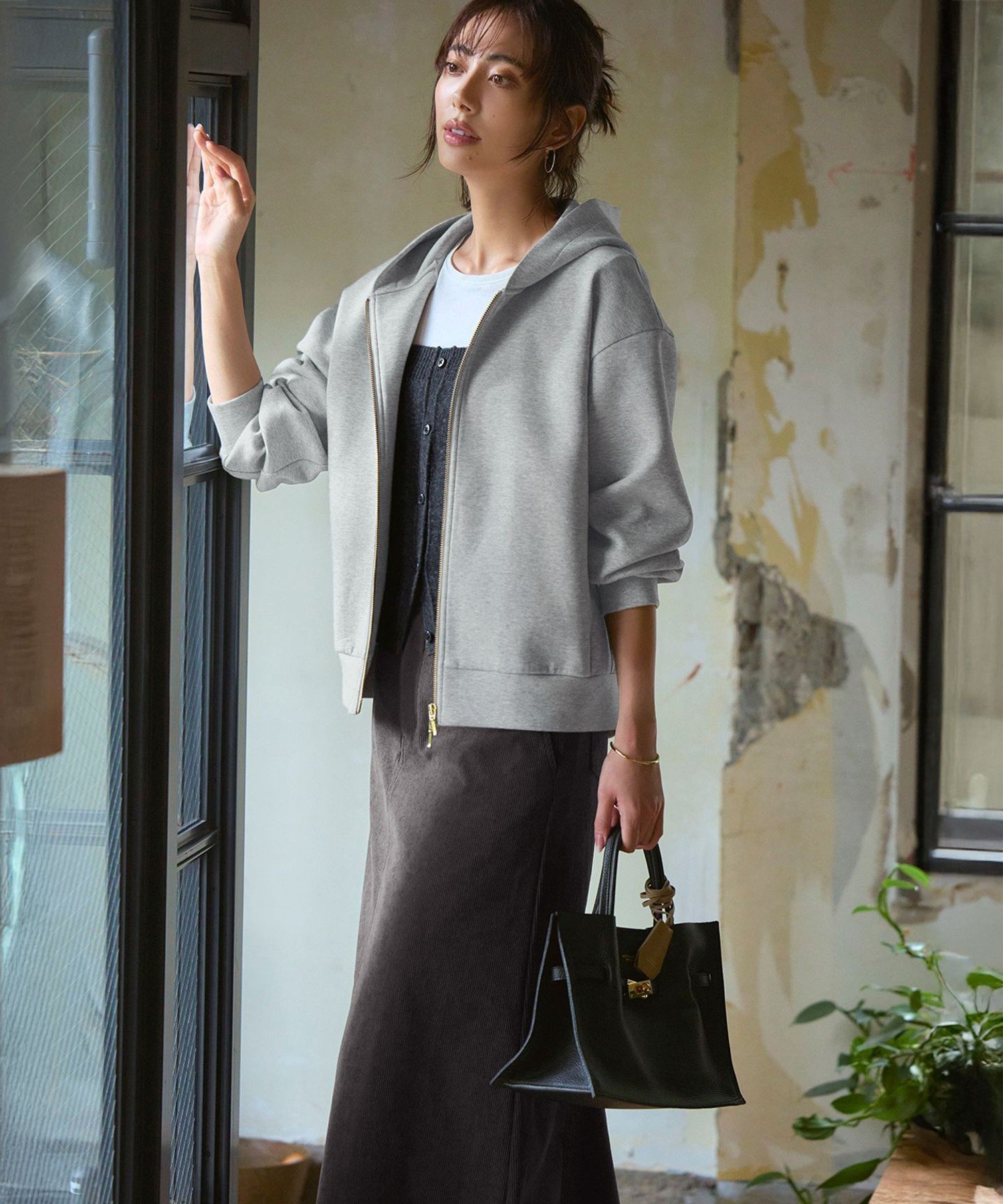 23区｜【洗える】コットンエアーダンボール コクーン フーディー