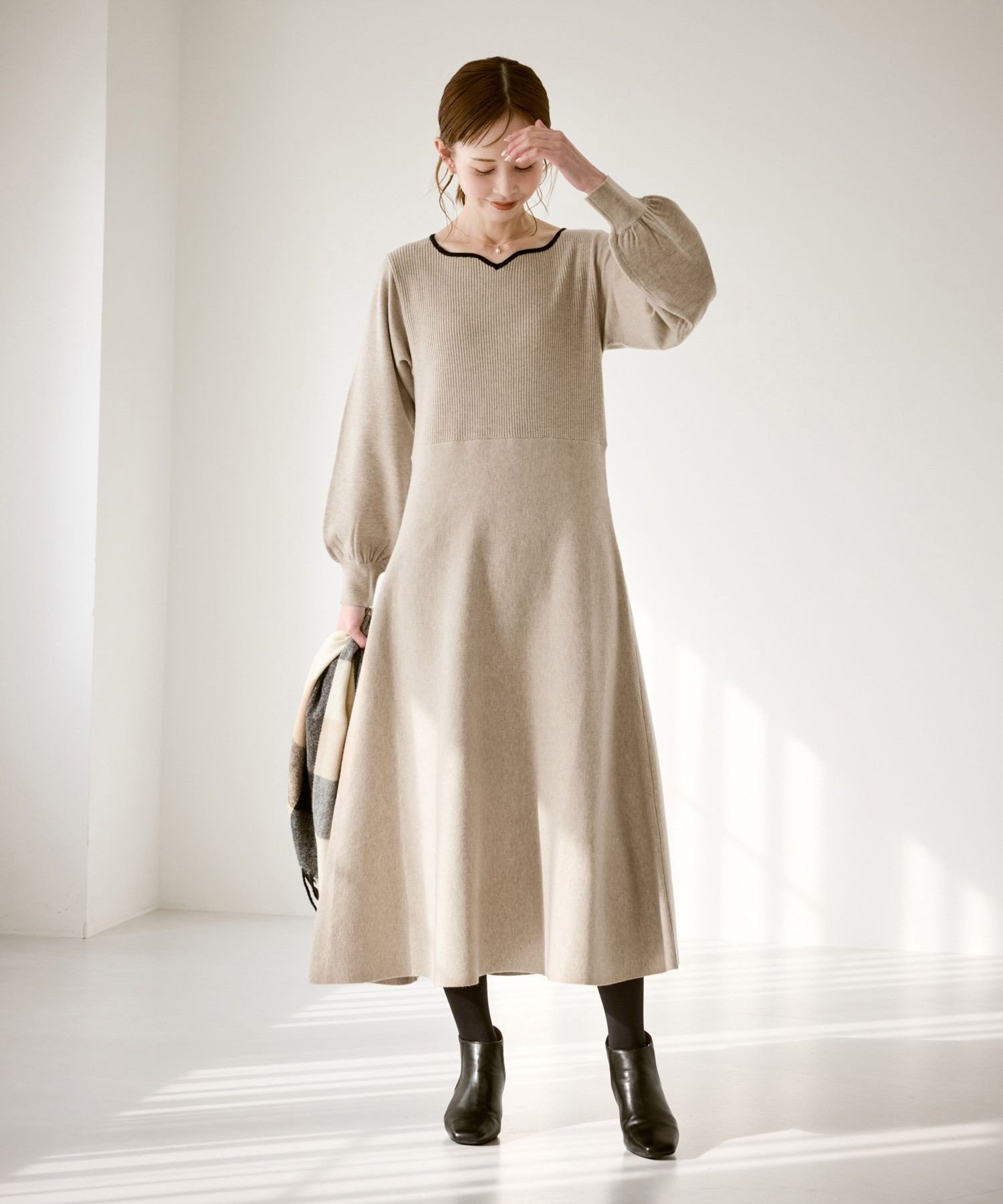 ROPE' PICNIC｜ハートネックニットワンピース | Rakuten Fashion(楽天