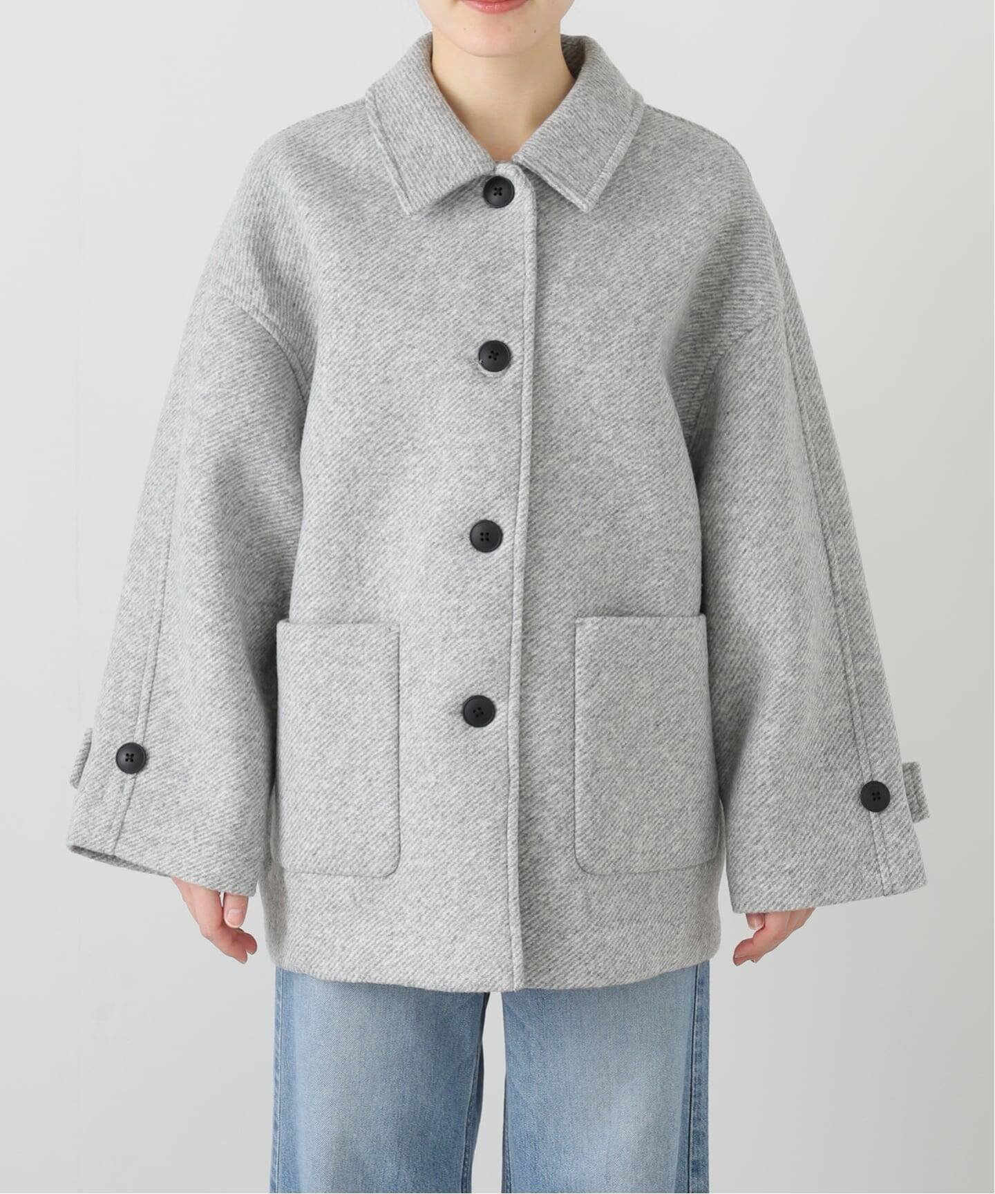 SLOBE IENA｜ツイードボンディングステンカラーショートコート