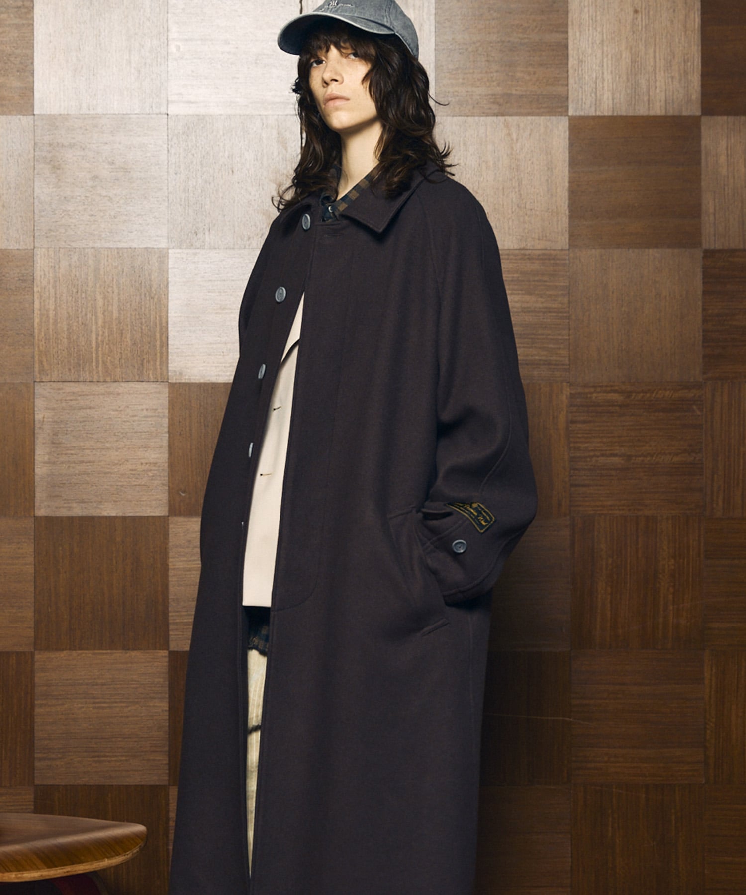 MAISON SPECIAL｜Super170s Prime-Over Melton Balmachan Coat