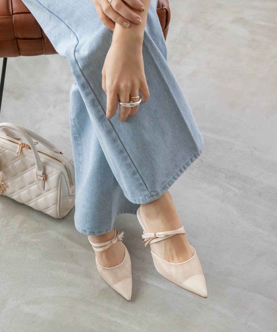 RANDA｜シアーリボンミュールパンプス | Rakuten Fashion(楽天