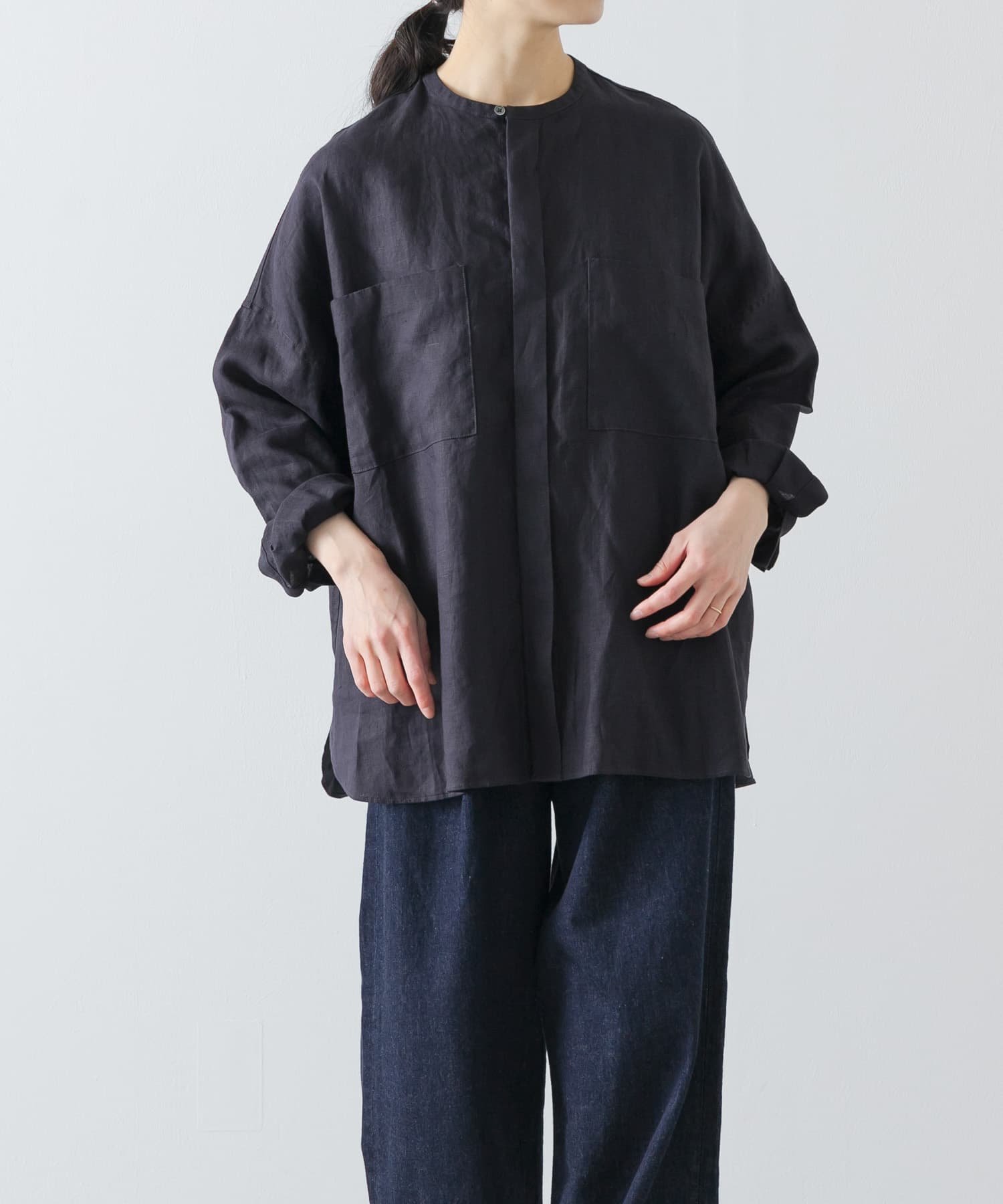かぐれ｜リネンダブルポケットワイドシャツ | Rakuten Fashion(楽天