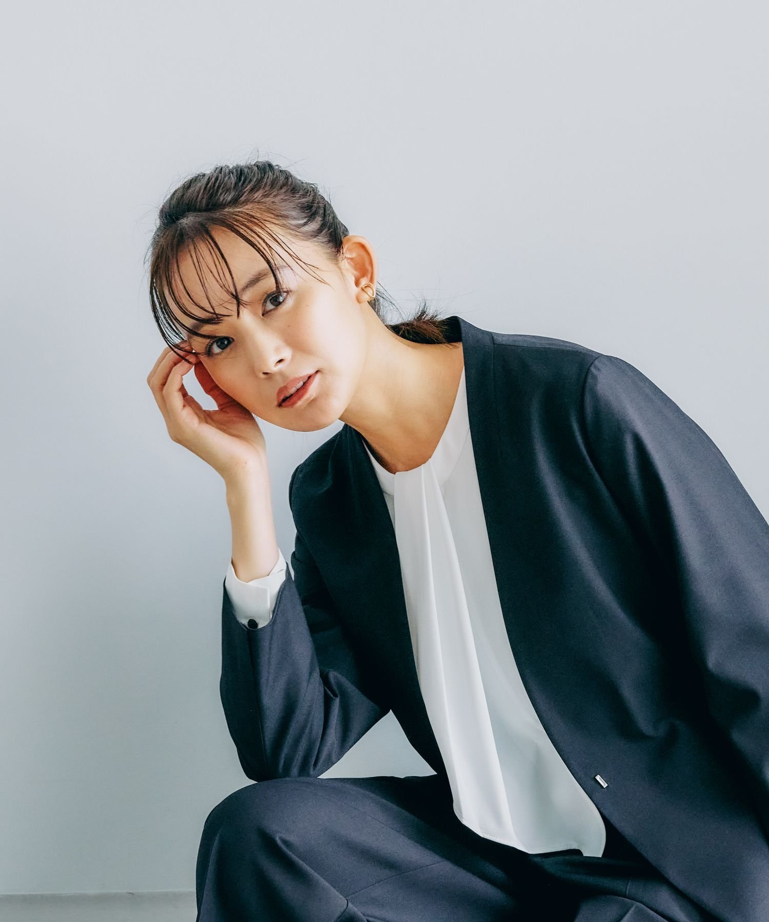 GLOBAL WORK｜ウツクシルエットノーカラージャケット/133613 | Rakuten