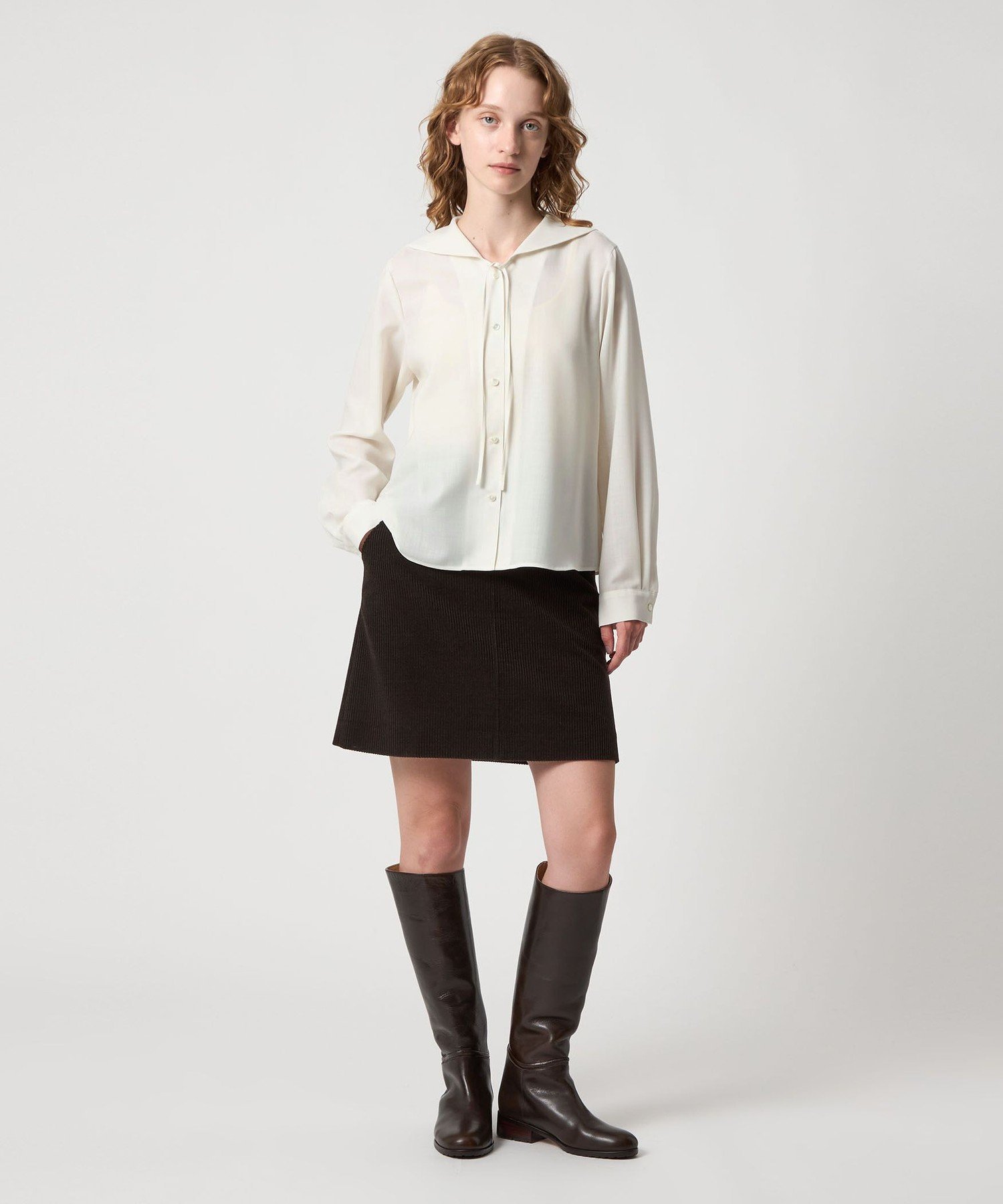 2025 スティーブンアラン　定価2万　ツイルセーラーカラーブラウス. BEAUTY&YOUTH UNITED ARROWS｜<Steven Alan>ツイル セーラー カラー