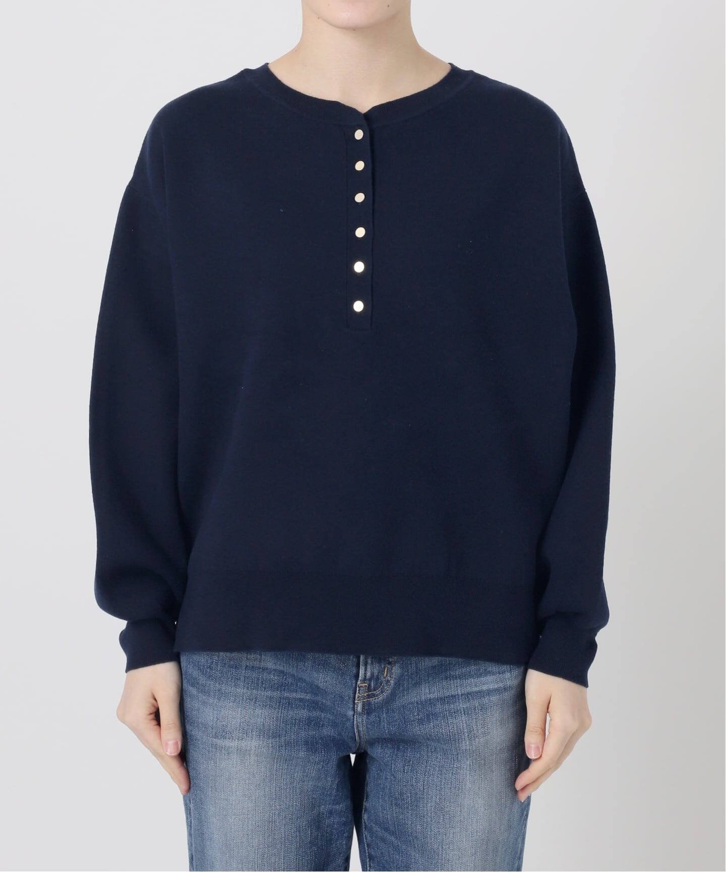 Spick & Span｜《新色有り / 追加》メタルボタンヘンリーネックニット