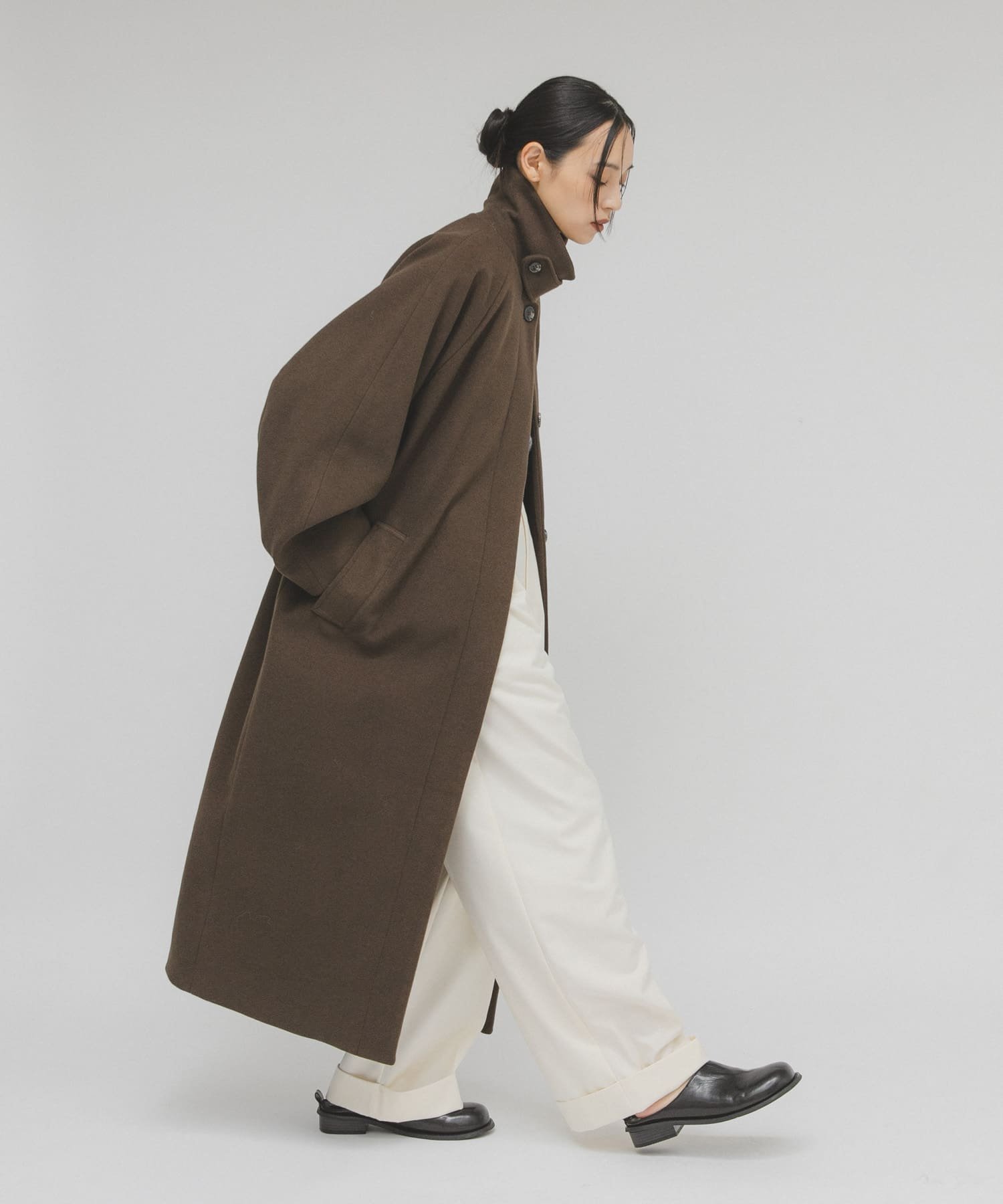 KBF｜ステンカラーコクーンロングコート | Rakuten Fashion(楽天