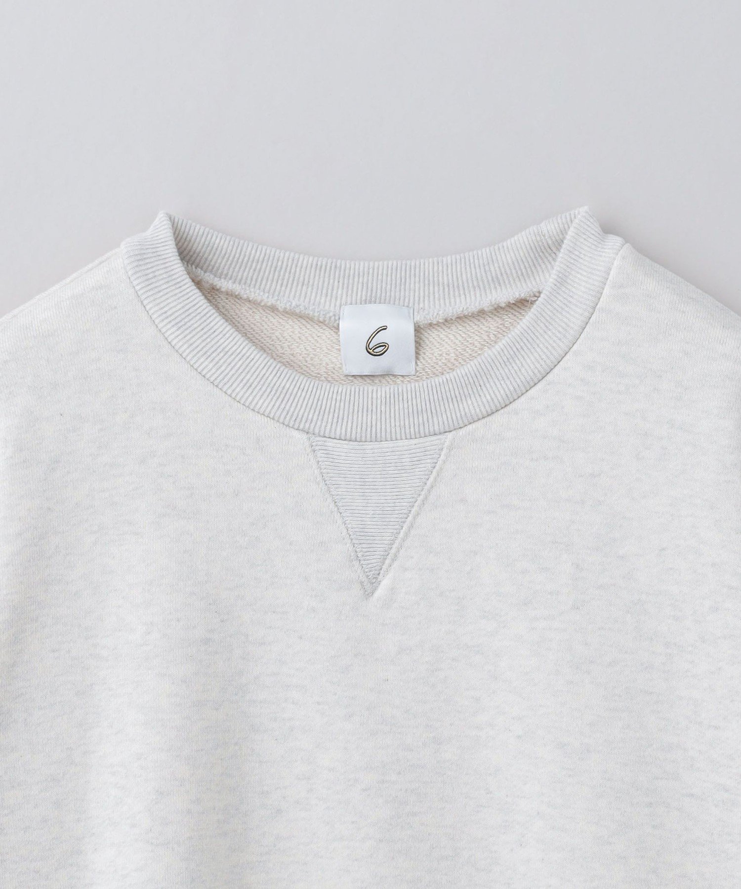 本日SALE！6 ROKUコットンウラケカラーステッチクルーネックプルオーバー 6(ROKU)＞コットンウラケ カラーステッチ クルーネック プルオーバー 25SS