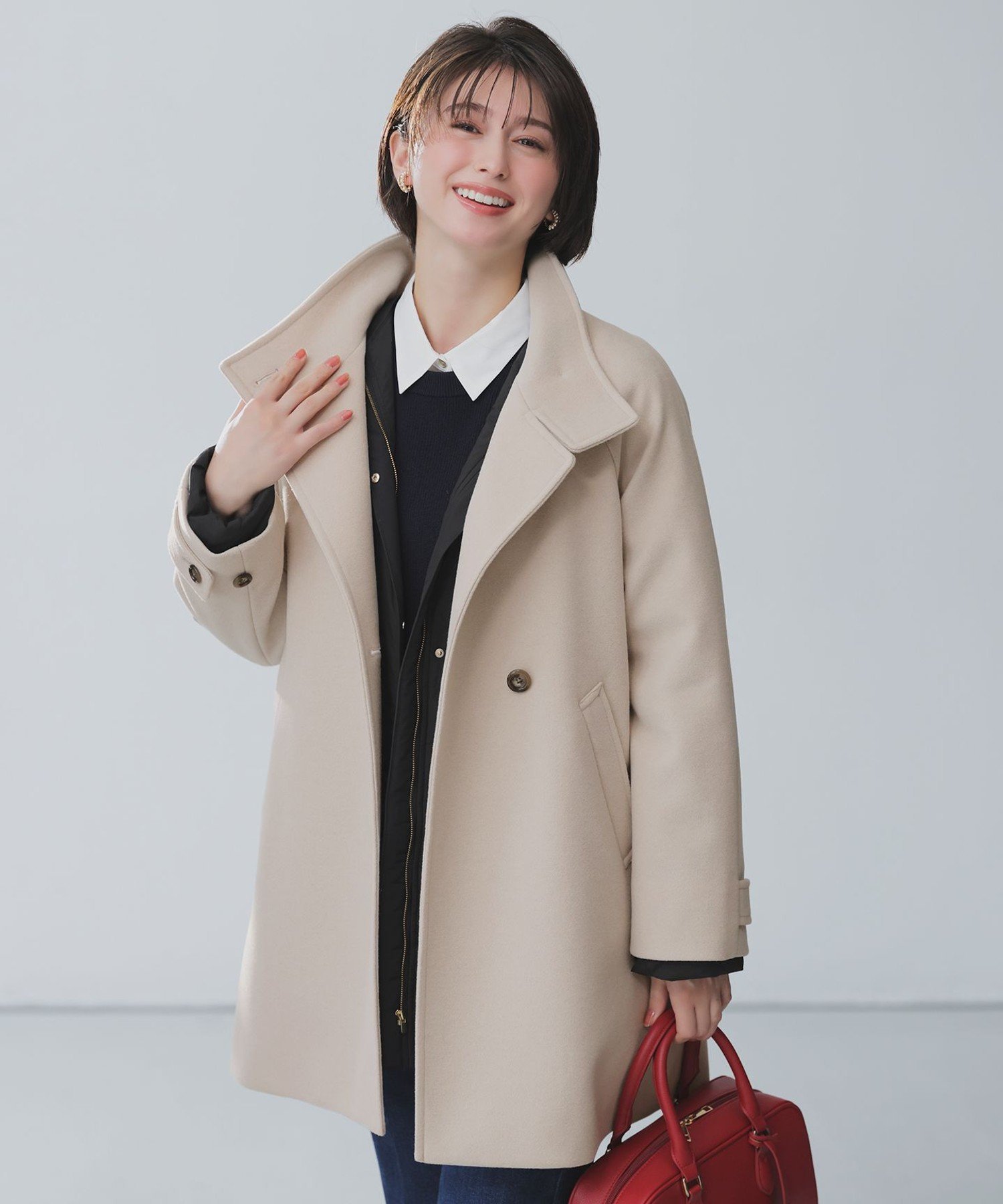 ANY SIS｜ウールライクスタンドカラー ミドルコート | Rakuten Fashion