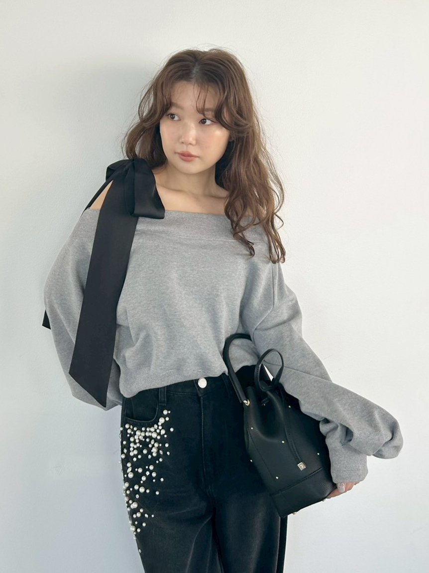 FRAY I.D｜ビッグリボンワンショルカットソー | Rakuten Fashion(楽天