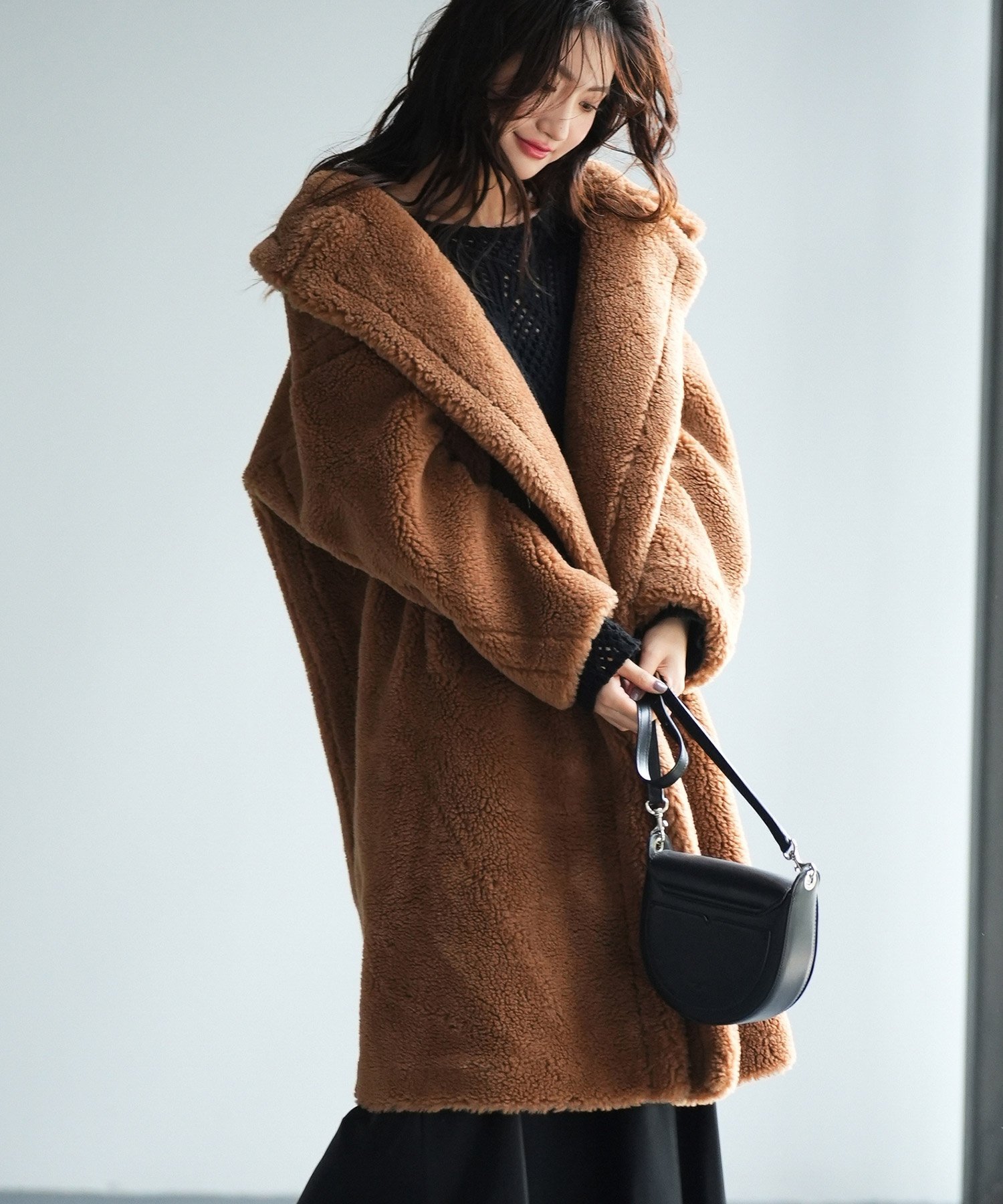 SAISON DE PAPILLON｜モコモコきれいめロングボアコート | Rakuten