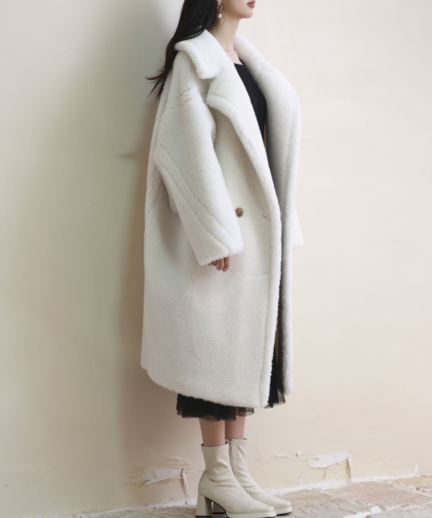 SAISON DE PAPILLON｜モコモコきれいめロングボアコート | Rakuten