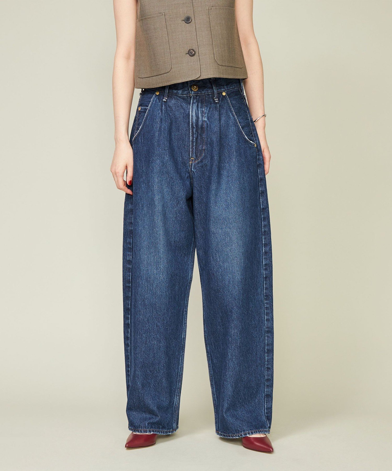 【別注】upper hights for conteタックデニムパンツ UN 別注】＜upper hights for conte＞タックデニムパンツ UN