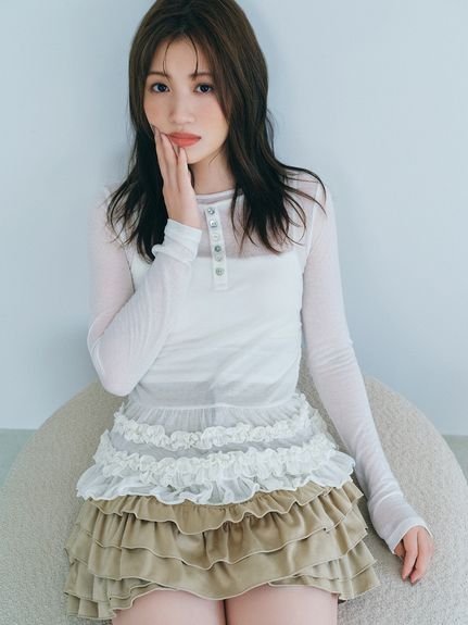 FURFUR｜裾フリルジャージートップス | Rakuten Fashion(楽天