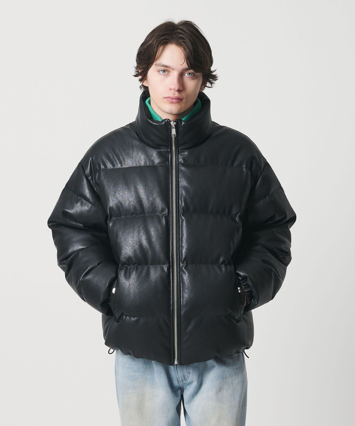 BEAUTY&YOUTH UNITED ARROWS｜レザーライク ダウン ジャケット