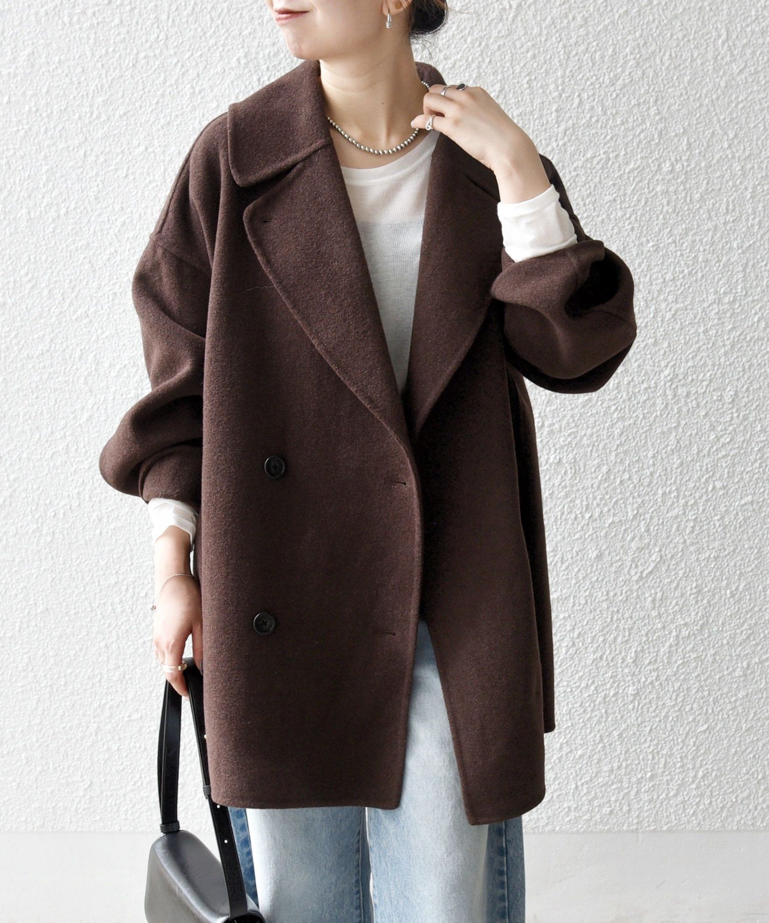 SHIPS｜SHIPS any: リバー ダブル テーラード ミドル コクーン コート