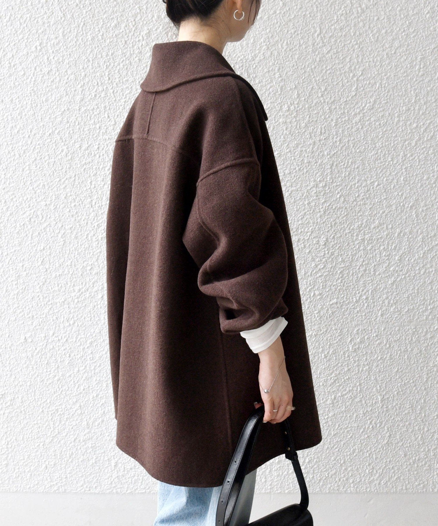 SHIPS｜SHIPS any: リバー ダブル テーラード ミドル コクーン コート