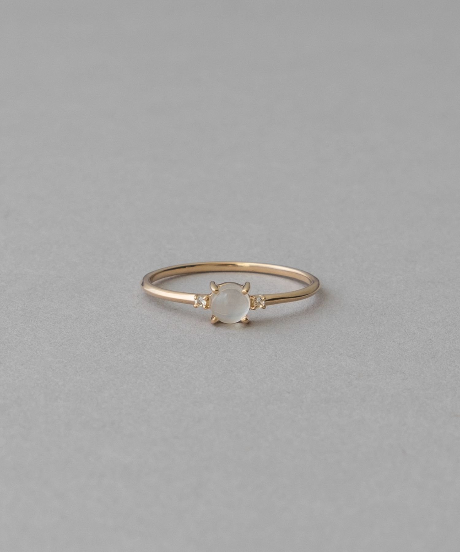 ete｜[レイヤード] K10YG ムーンストーン/ホワイトトパーズ リング
