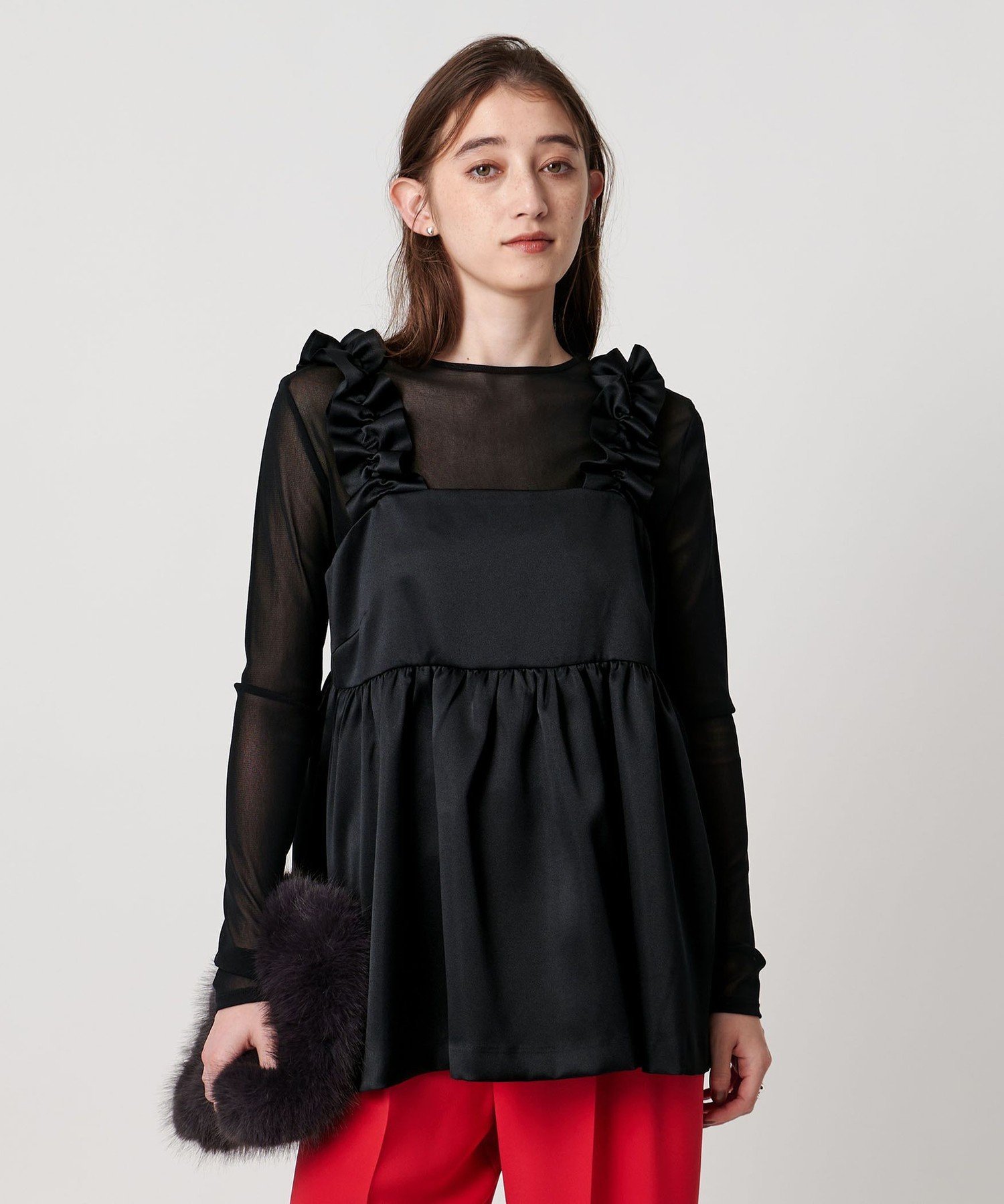 UNITED ARROWS｜ギャザー サテン キャミソール -ウォッシャブル