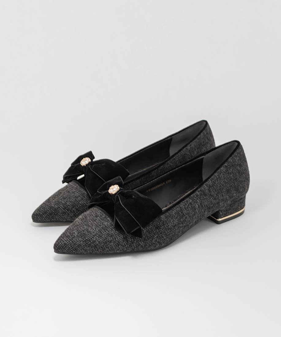 RANDA｜ベロアリボンクラシカルフラットパンプス | Rakuten Fashion